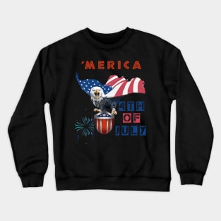 4th Of July Merica Bald Eagle T-Shirt Crewneck Sweatshirt